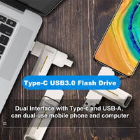 USB 3.1 tipo-C 128GB 256GB 512GB Flash Memory Stick girevole in metallo Pen Drive con Write Protect Switch per promozioni