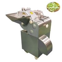 Commerciële automatische wortelgroenten snijmachine, blokjes snijdende fruit- en groentesnijder, voedselveilige roestvrijstalen uitvoering
