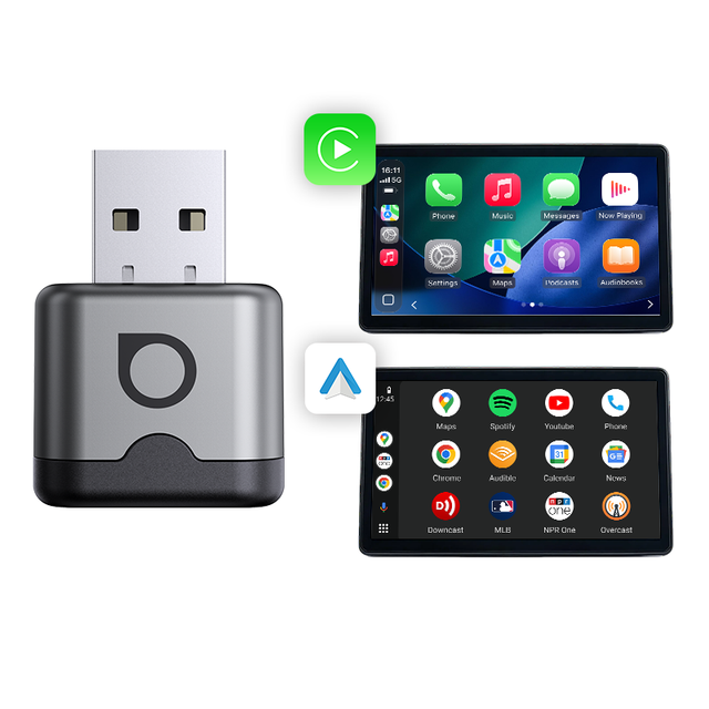 Ottocast Mini Wireless CarPlay & Android Auto Adapter Dongle with 1 Year Warranty Universal Fit for Cars