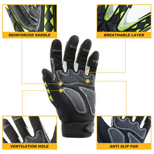 Personalizado TPR Anti Impacto Anti Vibración Guantes de protección de trabajo Mecánico industrial Guantes de cuero de trabajo - Product Image 5