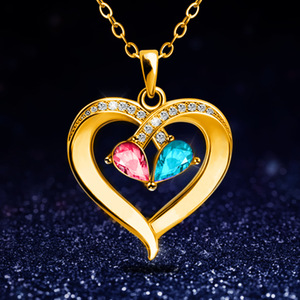 Collier tendance pour femme, pendentif cœur en cristal brillant, saphir rouge, zircon, bijoux de mode, collier pour cadeau - Product Image 4
