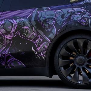 <span class=keywords><strong>Film</strong></span> de peinture automobile personnalisé KMS Black Panther Venom PET, finition brillante changeante de couleur, épaisseur 8MIL, 90% de protection UV, 80% de rejet IR - Product Image 3