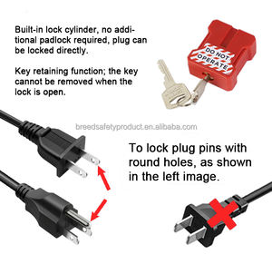 लॉक आउट टैगआउट टैगआउट प्रक्रिया के लिए छेद के साथ 3-पिन प्लग या 2-पिन प्लग को लॉक करने के लिए अंतर्निहित लॉक सिलेंडर के साथ कॉम्पैक्ट प्लग - Product Image 2