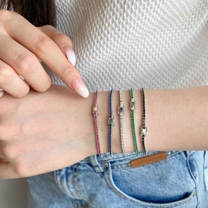 Dylam Trendy Rhodium Plated CZ Classic Women Jewelry S925 Sterling Silver Multicolor Tennis <b>Bracelet</b> - Product Image 4