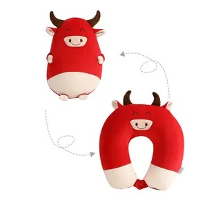 Giocattolo per bambini 2 in 1 cuscino da viaggio per bambini a forma di animale cuscino da lancio perline che riempiono cuscino per collo