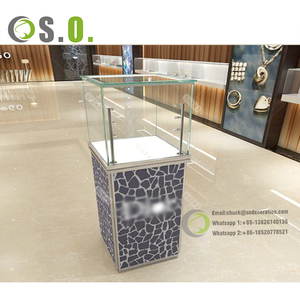 سطح زجاجي عرض مع قفل مصباح ليد العلامة التجارية مجوهرات الساعات خزانة عرض زجاجية مكافحة متجر الأثاث - Product Image 5