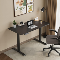 Bureau Électrique Réglable en Hauteur Noir pour Poste de Travail, Bureau Assis-Debout avec Designs Personnalisables