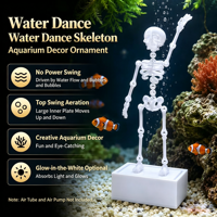 Décoration d'aquarium squelette dansant imprimé en 3D, squelette articulé mobile pour aquarium, décoration artistique moderne en PLA