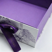 Boîte cadeau rigide pliable magnétique personnalisée avec ruban, emballage de luxe pour coffret de parfum, cosmétiques, bijoux, mariage, entreprise