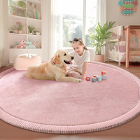 Tapis rond épais pour enfants, en velours corail, tapis circulaire en mousse à mémoire de forme, tapis tatami pour chambre d'enfant et salle de jeux