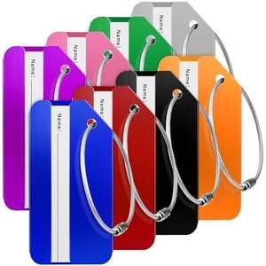 Étiquettes de bagages en métal personnalisées en gros, étiquettes d'identification de voyage rectangulaires personnalisées, cadeaux promotionnels - Product Image 4