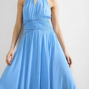 เดรสยาวแบบผูกหลังหลากสไตล์ขายส่งยอดนิยมสำหรับผู้หญิง ดีไซน์หรูหรา เซ็กซี่ สีพื้น เหมาะสำหรับงานพรอม - Product Image 2