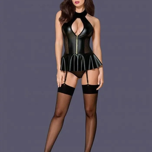 Conjunto <span class=keywords><strong>de</strong></span> Lencería Sexy <span class=keywords><strong>de</strong></span> Cuero Sintético para <span class=keywords><strong>Mujer</strong></span>, Disfraz <span class=keywords><strong>de</strong></span> Cosplay, Uniforme Erótico, Juego <span class=keywords><strong>de</strong></span> Roles, Atuendo <span class=keywords><strong>de</strong></span> Personaje, Ropa <span class=keywords><strong>de</strong></span> Dormir para Halloween - Product Image 4
