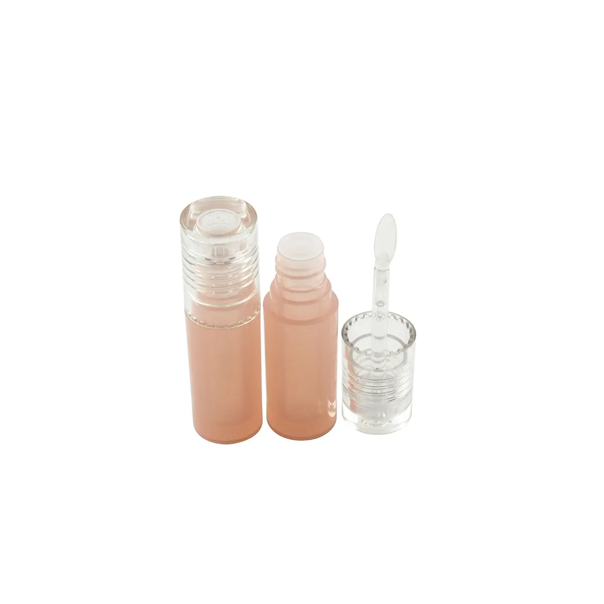 Tubo de plástico para brillo de labios, TM-LG2408 de 3ml, color caramelo, marca privada, venta al por mayor, tubos de brillo de labios a granel con varitas