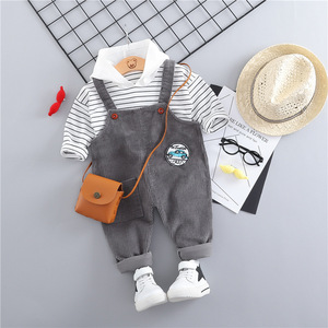 Ensemble formel coréen en coton pour garçon : Body, pantalon et chemise pour bébé - Vêtements pour enfants en gros - Product Image 2