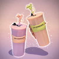 Plastique réutilisable Boba tasses 700ml vase d'eau épaississu tasses en plastique avec couvercles et pailles