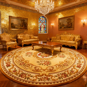 2025 nouveau <span class=keywords><strong>tapis</strong></span> en laine <span class=keywords><strong>rond</strong></span> classique européen NZ Style cour française médaillon floral <span class=keywords><strong>tapis</strong></span> tufté à la main pour salon de luxe - Product Image 1
