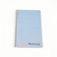 Carnet à spirale A5 en métal à couverture rigide, avec couverture transparente en PP, personnalisable, ligné, 70 feuilles, vente en gros
