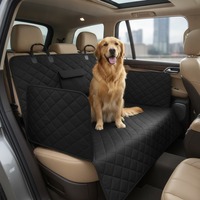 En stock, housse de siège de voiture pour chien avec fond rigide et ceinture de sécurité, pliable, antidérapante, pour siège arrière