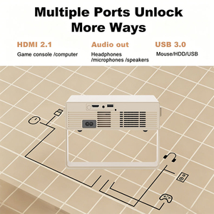 Nouveau projecteur intelligent portable de haute qualité 1080P pour <span class=keywords><strong>cinéma</strong></span> maison, rotation à 360 degrés, mise au point automatique, correction de la distorsion trapézoïdale - Product Image 3