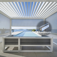 Pergola Bioclimatique Motorisée/Manuelle avec Système Solaire, Accessoire d'Écran, Structure en Aluminium pour Jardin/Extérieur/Abri de Voiture, Résistante au Vent