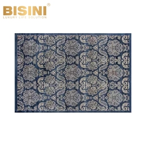 Klassieke Europese Stijl Dun-Stapel Donkerblauw Tapijt Perzisch Patroon Bloemen Lichtgewicht Tapijten Geweven Rechthoek Slaapkamer Gebruik - Product Image 2