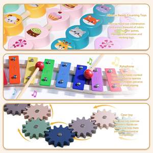 Box per bambini in legno facile da giocare per bambini, gioco portatile, centro di attività pieghevole con recinzione, Area giochi e giocattoli - Product Image 4