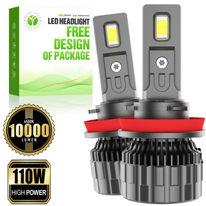 Ampoules LED avant pour véhicules H11 A13 12V 110W 10000Lm 6500K à double refroidissement en cuivre avancé, sans zone aveugle, pour améliorations de SUV haut de gamme - Product Image 1
