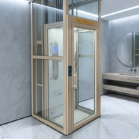 Ascensore Elettrico Panoramico per Villa, Silenzioso e Moderno, per Interni, Piccolo Ascensore Residenziale con Pavimento in PVC per Hotel e Appartamenti