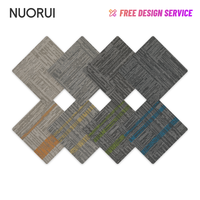 Luxury Linear Geometric Patter Nylon PVC Carpet Tiles 50x50cm Loop Pile Flame Retardant for Office Flooring Solution