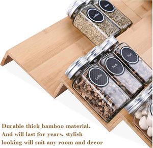 Adjustable Expandable Kitchen Glass <strong>Spice</strong> Jar Rack <strong>Drawer</strong> <strong>Organizer</strong> Organiser Bamboo <strong>Spice</strong> Rack Tray <strong>Organizer</strong> for Countertop - Product Image 6