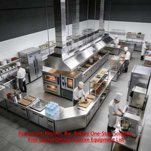 KFC Commercial Fast Food Equipment Set Cuisine Disposition Design Hamburger Grill Friteuse Plancha Lave-vaisselle-One-Stop Shopping for - Product Image 2