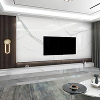 Panneau mural en marbre brillant imperméable aux UV pour la décoration intérieure de la maison