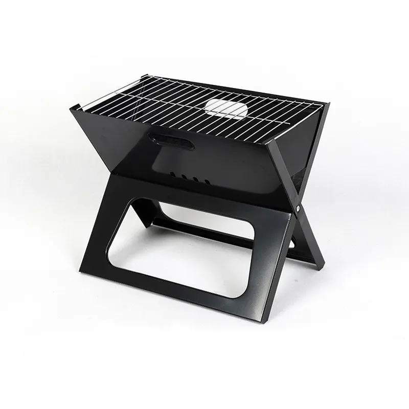 Horno plegable para acampada al aire libre, parrilla de barbacoa de carbón de Metal para varias personas