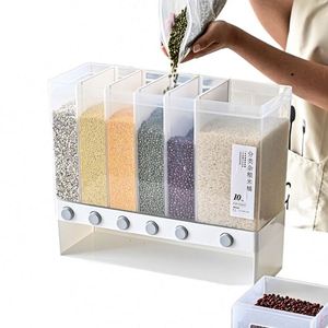 Boîte de rangement alimentaire en plastique à 5 compartiments, distributeur de céréales pour céréales, riz et autres aliments, emballée dans un carton - Product Image 3