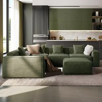 Ensembles de meubles de salon pour appartement, canapé sectionnel, housses en tissu, canapé d'angle modulaire 2 places rembourré
