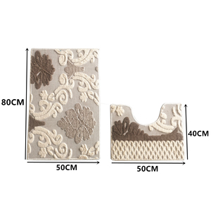 Tapis de salle de bain moderne en microfibre de qualité supérieure, ensemble de 2 pièces – Housse de siège de toilette <span class=keywords><strong>super</strong></span> douce, tapis en <span class=keywords><strong>U</strong></span>, base antidérapante, pour la maison et l'hôtel - Product Image 4