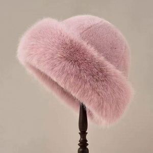 Gorro de Invierno para Mujer, Nuevo, Grueso, Cálido, de Imitación de Piel, Versátil, de Felpa, con Textura Alta - Product Image 5