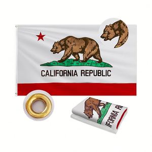 Bandera de <span class=keywords><strong>California</strong></span> Republica, 210D Nylon Impermeable, 3x5 Pies, Bordado Resistente de Oso y Estrella, 4 Hileras de Costuras, Extremos Reforzados - Product Image 1