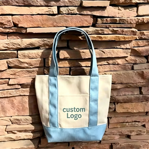 Fashion Custom Personalized Embroidered Logo Reusable Mini Small Cotton Canvas Shopping <strong>Tote</strong> <strong>Bag</strong> with Pocket <strong>for</strong> Daily Use - Product Image 6