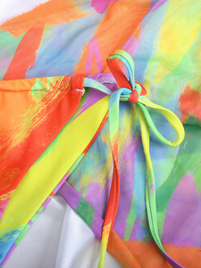 Batik Bikini 2022 etekli mayo kadınlar yüksek kesim 3 parça Halter üçgen Backless mayo - Product Image 6