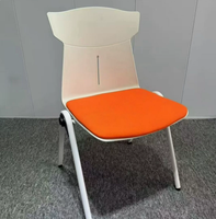 Chaise de formation, de bureau, d'école, de conférence et pour lieux événementiels, en plastique empilable, respirante, avec dossier rembourré en tissu, finition poudrée