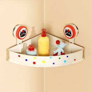 Suction Mounted Triangular <b>Bathroom</b> <b>Shelf</b> With Durable Design For Corner Storage - Product Image 4