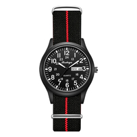 Montre de travail et de sport d'extérieur pour homme BOSHIYA, à quartz, trois aiguilles, bracelet en nylon extensible léger