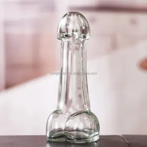 夜总会女士玻璃鸡尾酒瓶2.5盎司80毫升阴茎形状玻璃瓶夜总会性感阴茎成人射击酒瓶