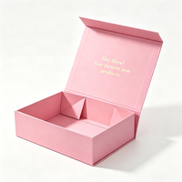Scatola Regalo in Carta Rigida Riciclabile con Logo Personalizzato, Confezione di Lusso Magnetica Pieghevole a Forma di Libro per Regali Rosa