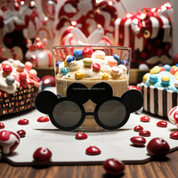 Nouvelles lunettes de soleil en plastique rouges et noires, accessoires photo pour souris, pour fêtes d'enfants, Noël, anniversaires et Nouvel An