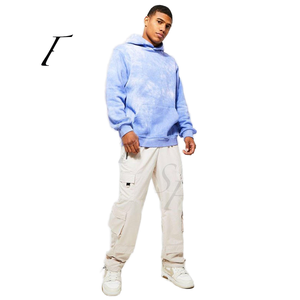 Sudadera con capucha de algodón de 300GSM con efecto tie-dye para hombre, estilo oversize, personalizada, streetwear, tipo pullover, al por mayor, para exteriores - Product Image 2