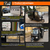 Tricycle Électrique de Luxe Noir Style Piaggio Ape pour la Vente en Gros – Bar à Café Mobile – Fournisseur d'Usine