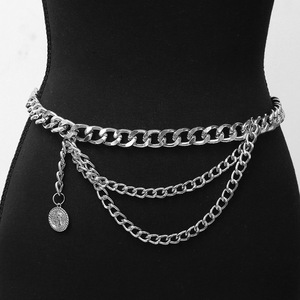 Chaîne de taille pour femme en alliage de zinc, style Hip Hop, pour soirée, avec pendentif pièce décoratif à une seule boucle - Product Image 4